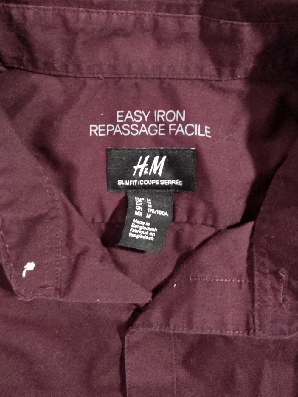 H&M Slim Fit Shirt Jacket in Deep Burgundy